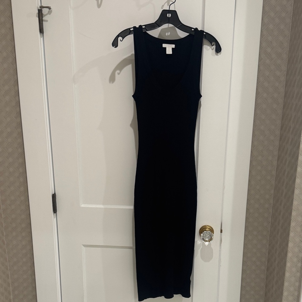 H&M Black Ribbed Tank Maxi Dress size small